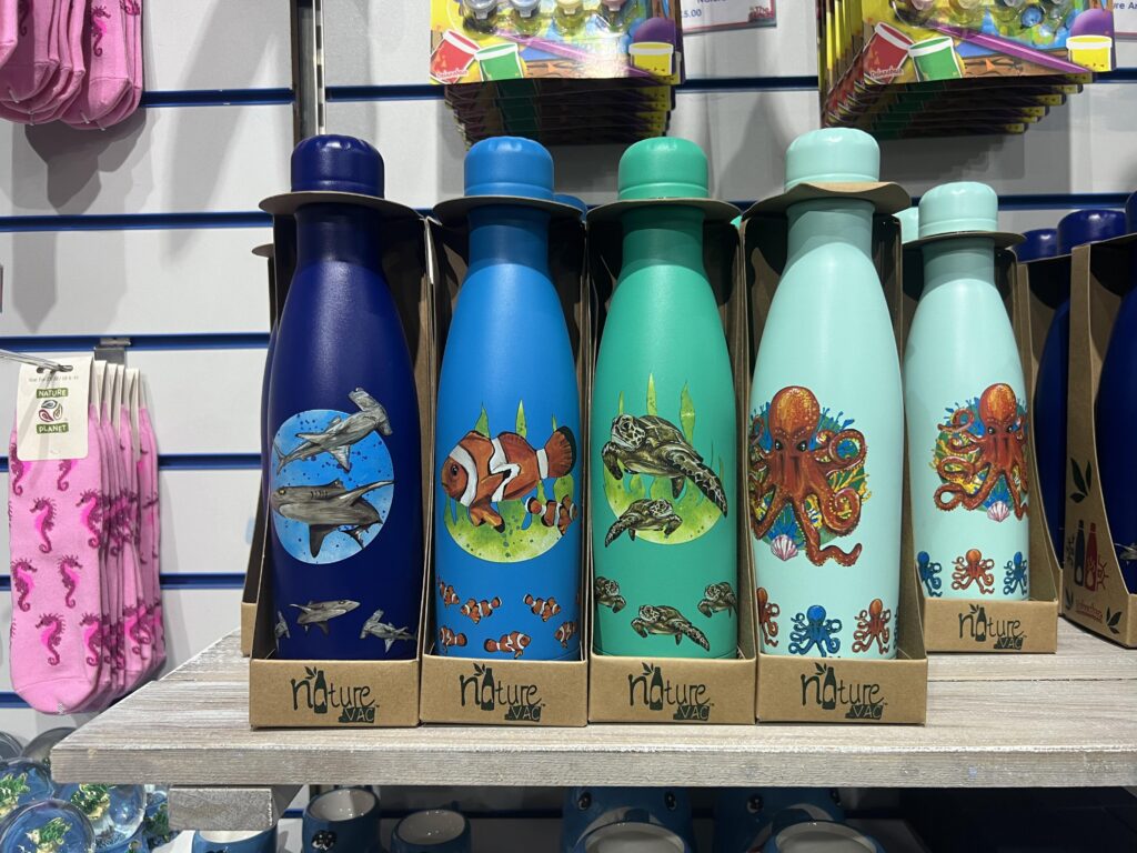 Water Bottles in Gift Shop
